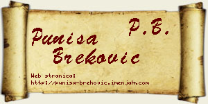 Puniša Breković vizit kartica